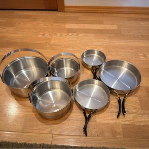 Stainless Steel camping Cookware Set NO LIDS